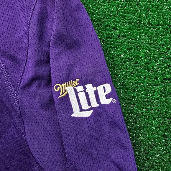Baltimore Ravens Sweatshirt Mens XL Purple Quarter Zip Pullover Miller Lite Logo - Picture 4 of 8
